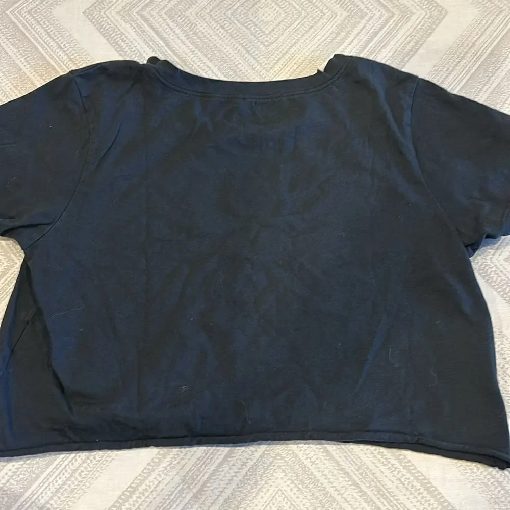 Prince Peter Girls ‘Good Vibes’ Black Cropped Uncut Hem T-Shirt - Size XL